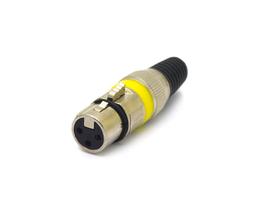 Conector Canon Fêmea 3 Vias Amarelo - 1.8.186