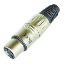 Conector Canon Femea CSR Q-214 Niquel PE Borracha