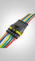 Conector Chicote 6 Vias Selado Impermeável Par Conector Chicote 6 Vias Selado Impermeável Par