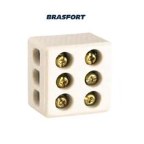 Conector Chuveiro Tripolar 10mm Porcelana Emenda 50a 250v Eletrico Adaptador Fio Cabo Polos