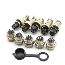 Conector Circular De Aviação GX12 De 12mm Com 2-7 Pinos Macho E Fêmea Com Tampa Protetora