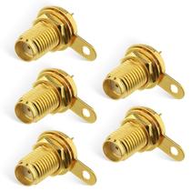 Conector coaxial de montagem em painel SMA Feminino 50 Ohm 5 unidades Conector coaxial de montagem em painel SMA Feminino 50 Ohm 5 unidades