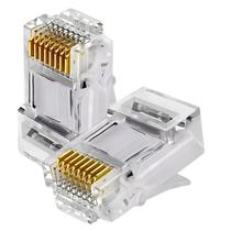 Conector Cristal RJ45 Cat5e/Cat6e EZ Exbom Vazado, CONT-RJ45V1K, 8P8C - Pacote Com 1.000 Unidades Conector Cristal RJ45 Cat5e/Cat6e EZ Exbom Vazado, CONT-RJ45V1K, 8P8C - Pacote Com 1.000 Unidades