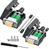 Conector DB9 Breakout JUXINICE 2 PCS Adaptador RS232 RS485 macho