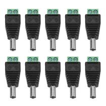 Conector de alimentação DC 220V 5,5 mm x 2,1 mm macho com plugue de 10 unidades YWBL-WH