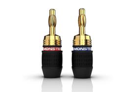 Conector de alto-falante Monster VME30027 QuickLock Gold 4 peças Conector de alto-falante Monster VME30027 QuickLock Gold 4 peças