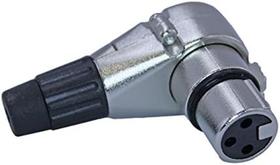 Conector de ângulo reto XLR de 3 pinos ajustável de 90 graus - (fêmea) Prata Conector de ângulo reto XLR de 3 pinos ajustável de 90 graus - (fêmea) Prata