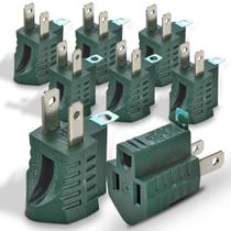 Conector de aterramento de 3 pinos a 2 pinos, 8 peças - cinza