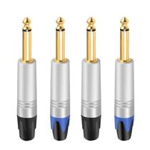 Conector de áudio Devinal TS Male Solder Plug de 6,35 mm (pacote com 4)