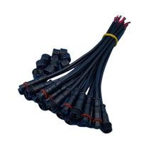 Conector De Barra De Luz LED À Prova d'Água 5 Pares IP65 Cabo De 2 E 3 Pinos 22AWG Macho E Fêmea