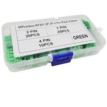Conector De Bloco Terminal PCB Verde Azul 50 Peças Passo De 5.0mm 2P 3P 4P Parafuso 10A 300V