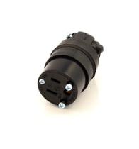 Conector de borracha Leviton 515CR 15A 125V, pacote com 20 unidades, preto