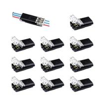 Conector De Cabo Com Fecho DC De 3 Pinos Bidirecional, Terminal De Conexão Para LED, 10, 30, 50