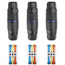 Conector de Cabo Elétrico MELIFE IP68 à Prova dÁgua 3 Peças