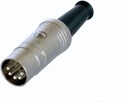 Conector de cabo macho DIN - 5 polos - Contatos banhados a prata Conector de cabo macho DIN - 5 polos - Contatos banhados a prata