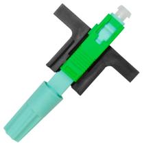 Conector de Campo Para Fibra Óptica, Tipo Fast, Rosca, SC/APC, Verde