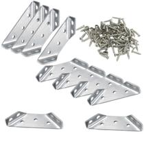 Conector de Canto Inox 7 Furos Kit com 20 Peças + Parafusos Reforço para Móveis -VitalMG Conector de Canto Inox 7 Furos Kit com 20 Peças + Parafusos Reforço para Móveis -VitalMG