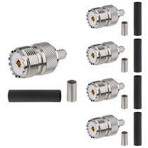 Conector de crimpagem MOOKEERF SO-239 UHF fêmea para RG58/RG142/RG400