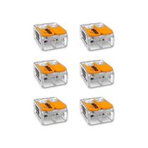 Conector De Emenda 2 Polos Transparente 6 Unid. Wago 221-412