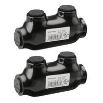 Conector de emenda em linha isolado WENGART, pacote com 2 unidades, preto
