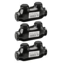 Conector de emenda em linha isolado WENGART, pacote com 3 unidades, preto