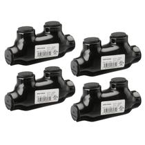 Conector de emenda isolado Wengart, pacote com 4, conectores de fio de alumínio a cobre de calibre 10/14, Allen Hex com fenda de 3/16", pré-preenchido com composto inibidor de óxido, listado pela UL, preto