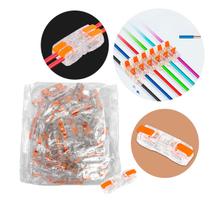 Conector de Emenda Linear Flat 1 Via Conexão Rápida para Fios Kit 50 Unidades