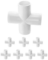 Conector de encaixe de PVC QWORK de 4 vias e 1 polegada para móveis, pacote com 8 Conector de encaixe de PVC QWORK de 4 vias e 1 polegada para móveis, pacote com 8