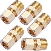 Conector de encaixe de tubo de compressão 5 peças de tubo 3/8 OD x 3/8 NPT Conector de encaixe de tubo de compressão 5 peças de tubo 3/8 OD x 3/8 NPT