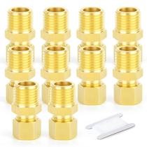 Conector de encaixe de tubo de compressão GASHER 10 unidades de latão Conector de encaixe de tubo de compressão GASHER 10 unidades de latão