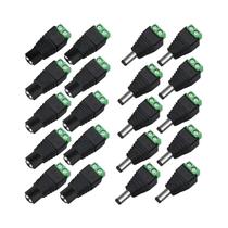Conector De Energia DC 12V 5.5mm X 2.1mm 10 20 30 Pares Plugue Macho Fêmea Adaptador Tipo Barril