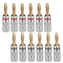 Conector de entrada de áudio Banana Plugs WGGE WG-009 24k Gold
