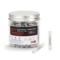 Conector de extremidade termorretrátil HKS 200 unidades 26-22 AWG branco 0,5 mm²