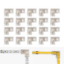 Conector de faixa de LED HEYAN 2PIN em forma de L transparente x20