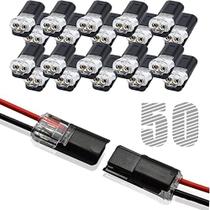 Conector de fio Japelessor Plugue de 2 pinos com travamento 50PCS