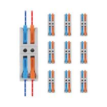 Conector De Fio Mini Lever-Nut 10 Peças 2-Em-2-Saídas Bloco Terminal De Cabo De Iluminação Rápida