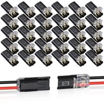 Conector de fios hongliang 30 peças 2 pinos com travamento rápido 1822 AWG