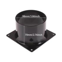 Conector De Flange ABS Preto 75 100 120 150mm Para Duto De Ar Com Base Quadrada Entrada E Saída