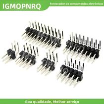 Conector De Header De Pino PCB Macho De Ângulo Reto De Dupla Fileira De 2,54mm Para Arduino 2-40