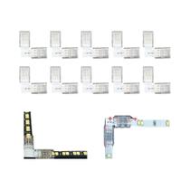 Conector De LED De 10mm 3 Pinos, 10 Peças, Formato L/T, Sem Solda, Para Fita De LED WS2811 WS2812b,