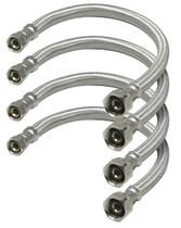 Conector de mangueira de torneira Highcraft 24 cm em aço inoxidável (pacote com 4)