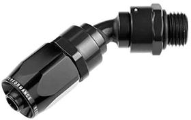 Conector de Mangueira Red Horse -06 AN 45 com Rosca Macho -06 ORB Preto