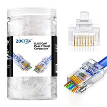 Conector de passagem RJ45 Cat6, pacote com 200 ZOERAX para UTP Conector de passagem RJ45 Cat6, pacote com 200 ZOERAX para UTP