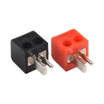 Conector De Plugue De Alto-Falante Hi-Fi DIN 2 Pinos Vermelho E Preto Com Bloco De Terminais De