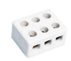 Conector de porcela brasfort 10mm 3 polos 50 unidades