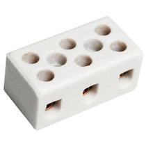 Conector de Porcelana 10mm 3 Polos 10A - 250V Fertak