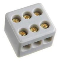 Conector De Porcelana Para Fios Chuveiro 10mm De 3 Polos Conector De Porcelana Para Fios Chuveiro 10mm De 3 Polos