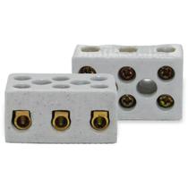 Conector de porcelana triipolar 6 mm ( 10 pecas )