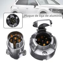 Conector De Reboque Para Caminhão De Alumínio De 12V 7 Pinos Plugue EU Substituição Profissional Conector De Reboque Para Caminhão De Alumínio De 12V 7 Pinos Plugue EU Substituição Profissional