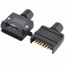 Conector De Reboque Plano 12V DC 7 Pinos Preto Com Fendas Cruzadas E Agulhas De Cobre Para Caravanas Conector De Reboque Plano 12V DC 7 Pinos Preto Com Fendas Cruzadas E Agulhas De Cobre Para Caravanas
